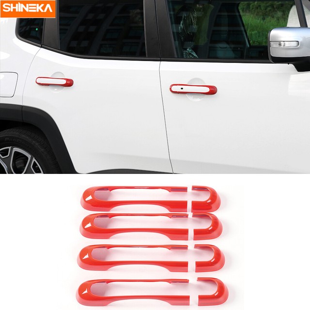 8X Red Door Handle Inserts Cover Trim Bezel For Jeep renegade 20162020