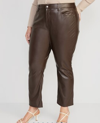 Women s High-Waisted Faux-Leather Boot-Cut Pants NWT Size 24 Old Navy FREE SHIP