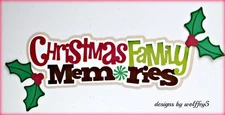 CRAFTECAFE XMAS FAMILY TITLE paper piecing premade scrapbook page piece WOLFFEY5