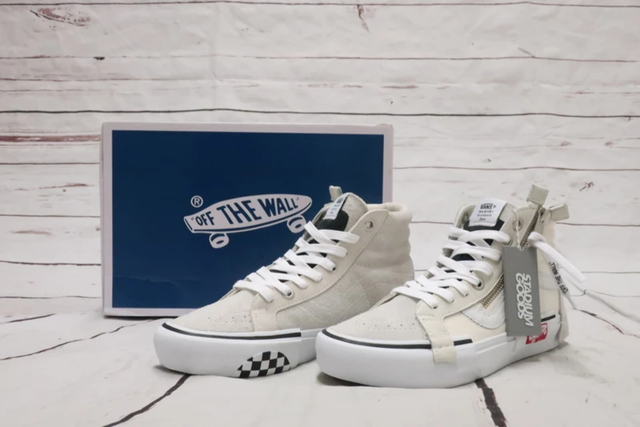 vans sk8 hi cut and paste white