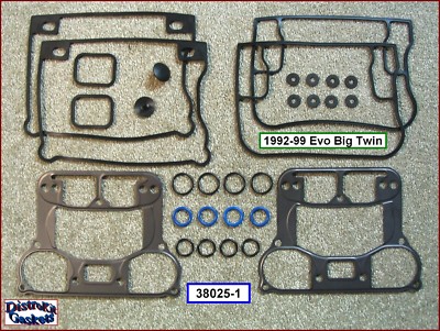 Full Rocker Box Gasket Kit, Steel base gaskets 92-99 Evo Big Twin, ref. 17042-92