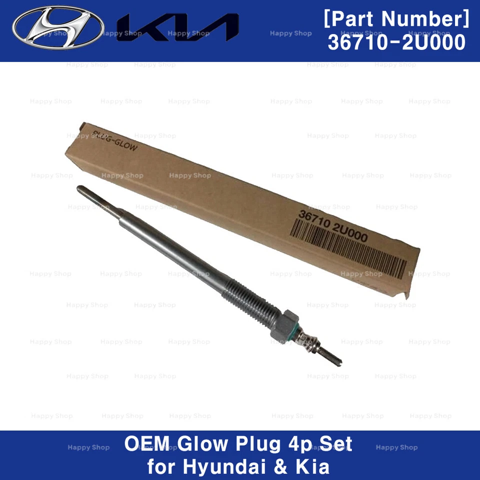Genuine OEM 367102U000 Glow Plug 4P Set for Hyundai Tuscon Kona Kia Sportage - Image 3 of 3