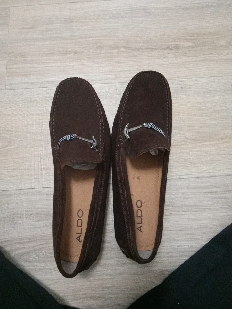 Aldo Mens brown Suede loafers Silver Anchor Shoes, Free  display picture 1