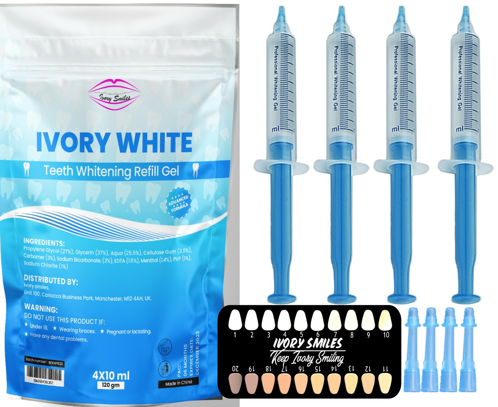 Teeth Whitening Refill Gel Professional Refills Kit Pack Gels Syringes