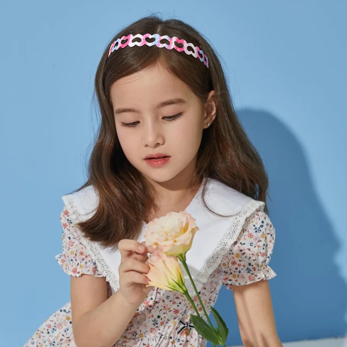 6 Glitter Headbands for Girls Adjustable Non Slip Thin 