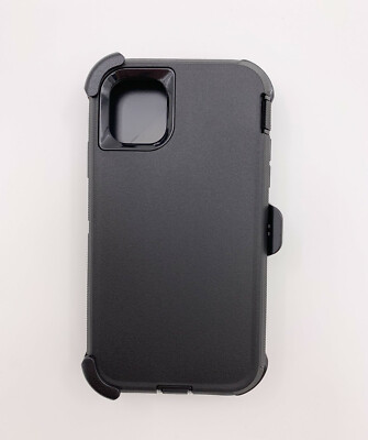 For iPhone 11 11 Pro MAX Defender Case With Clip (Belt Clip Fits Otterbox) Black