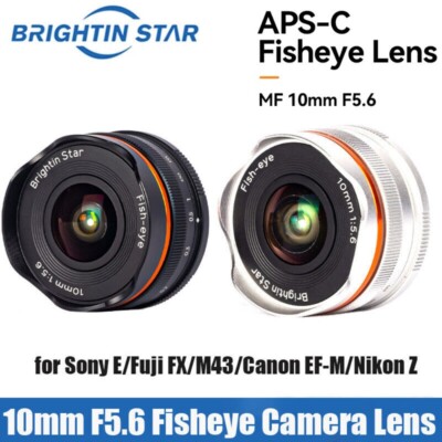 Brightin Star 10mm F5.6 Wide Angle Fisheye Lens for Sony Fuji Canon Nikon M4/3