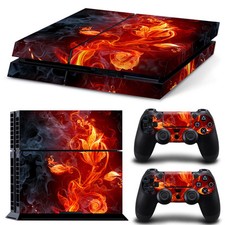 Sony PS4 PLAYSTATION 4 Skin Design Sticker Protector Set - Fire Flower Motif