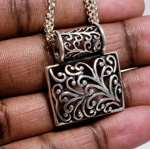 Sterling Silver Signed ATI Scrollwork Filigree Re… - image 8
