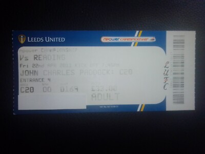 Leeds United - FC Reading 2010/11 Championship England UK used Ticket