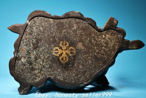 13.7" Ming Dynasty Purple Bronze Gold Kwan-yin Bodhisattva Goddess Statue - Zdjęcie 9 z 9