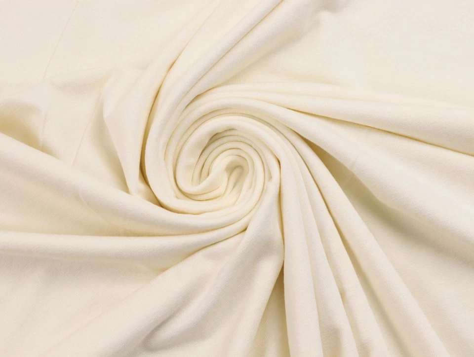MARKENLOS Jersey viscosa tessuto pesante elasticizzato morbido fluido CREMA EUR 12,98/m