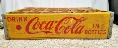 VGC RARE Vintage 40'S-60' Coca-Cola Drink In Bottles Yellow and