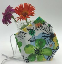 Adult Cloth Face Covering Mask Cover Filter Pocket Nose Wire 100 Cotton SGREEN