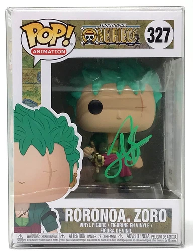 Funko Pop! One Piece Roronoa Zoro #327 Signed by Mackenyu PSA with Protector