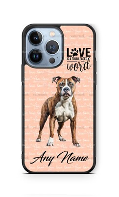 Personalized American Staffordshire Bull Terrier Pet Dog Phone Case fits iPhone