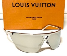 LOUIS VUITTON 1.1 Evidence Sunglasses Silver Metal Monogram Z1906U Auth