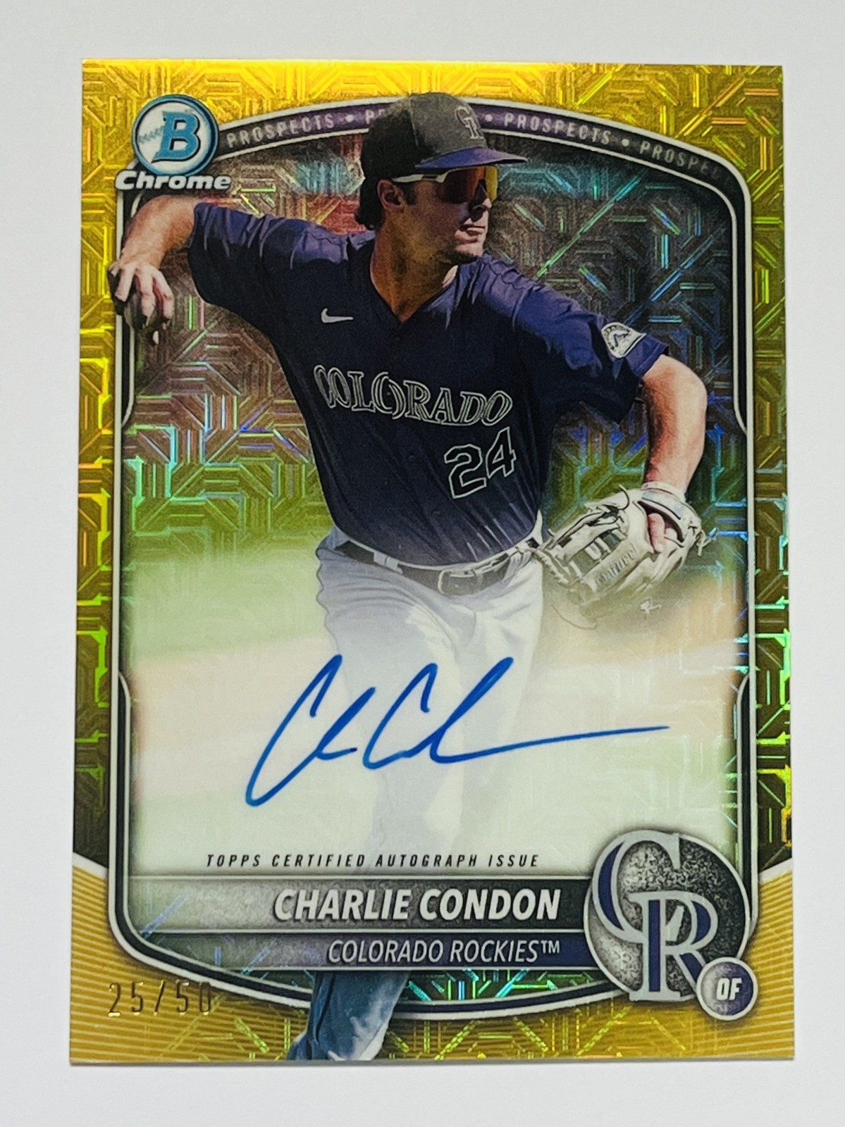 2025 Bowman Chrome Charlie Condon Gold Mojo Auto /50 #BMA-CC