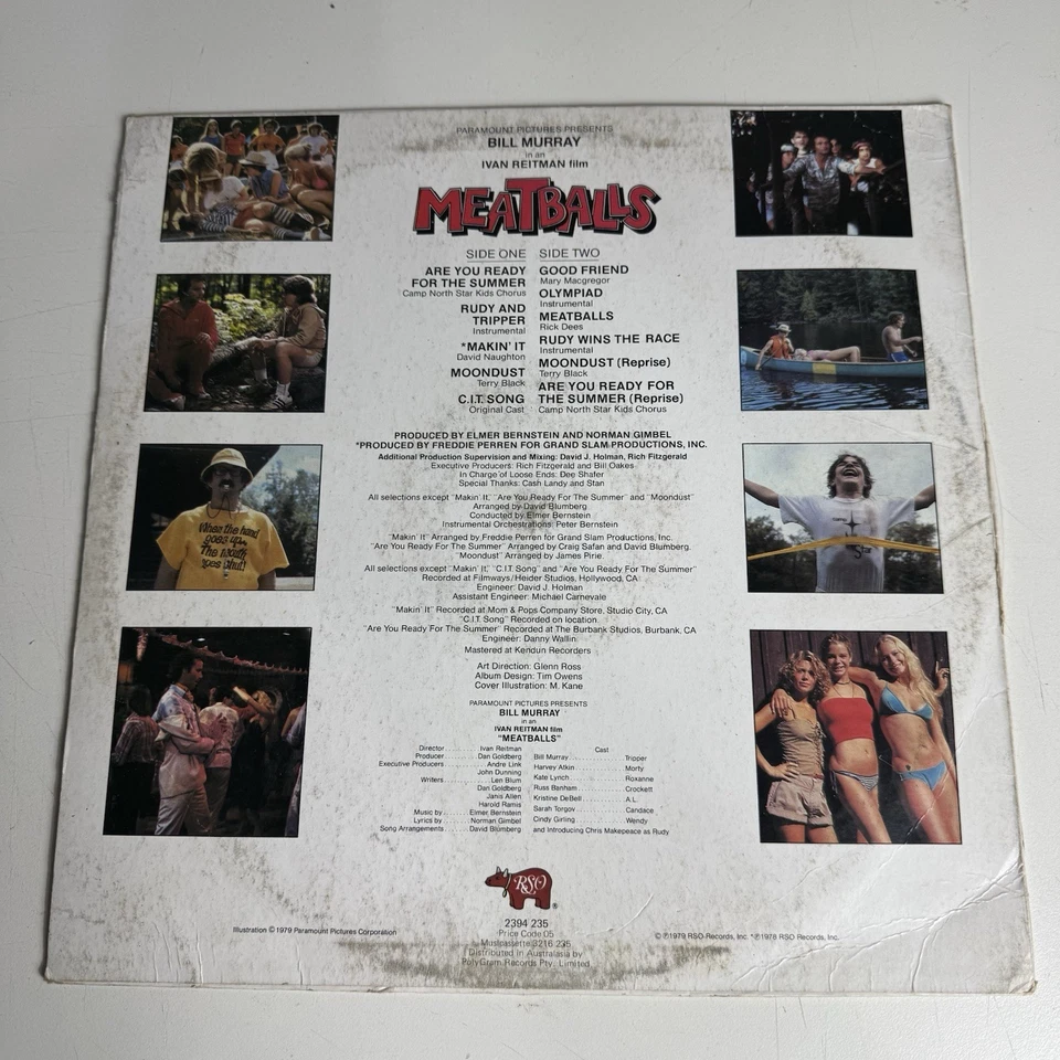 Meatballs The Original Soundtrack Vinyl LP RSO 1979 2394235 Various Artists - Image 2 of 4