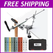 10-Piece Whetstone Knife Sharpening Kit - Professional Edge Sharpener with Clamp