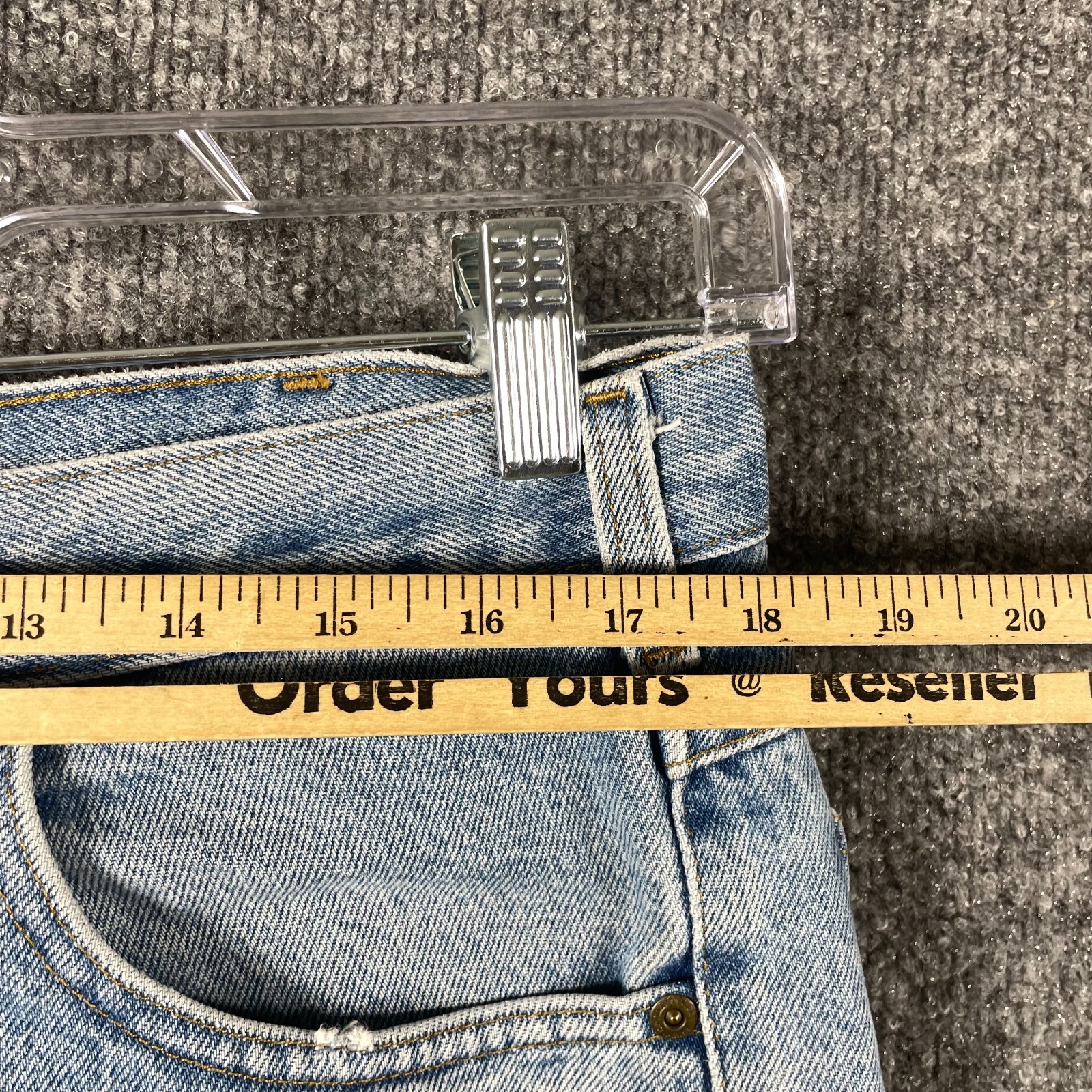 VTG Carhartt Jeans Mens 36x30 Blue Denim Relaxed Fit Faded Straight Leg 90s Work thumbnail 10