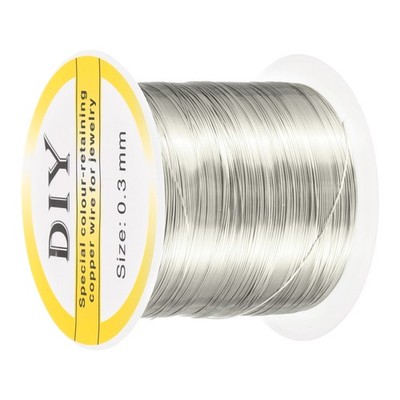 0.3mm Craft Wire Beading Copper Wire for Jewelry Make Supply(Silver)-328 ft