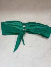 PILYQ Size Medium Green Knot Front Tie Back Strapless Bikini Top Swim Travel