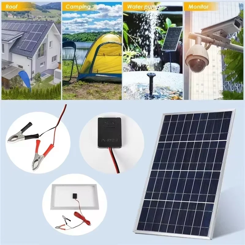 300W 12V Solar Panel Kit Polycrystalline USB Power Portable Outdoor Generator - Bild 2 von 4