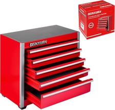5-drawer Rolling Red Tool Box Heavy Duty Micro Roll Cab Steel Stackable Tool 5-drawer Rolling Red Tool Box Heavy Duty Micro Roll Cab Steel Stackable Tool