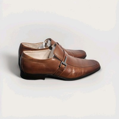 Stacy Adams Beau Men's Dress Shoes Cognac Moc Toe Leather 24692-221 sz 8.5 M