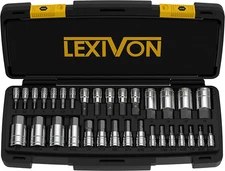 LEXIVON Master HEX Bit Socket Set, Premium S2 Alloy Steel | Complete 32-Piece, S
