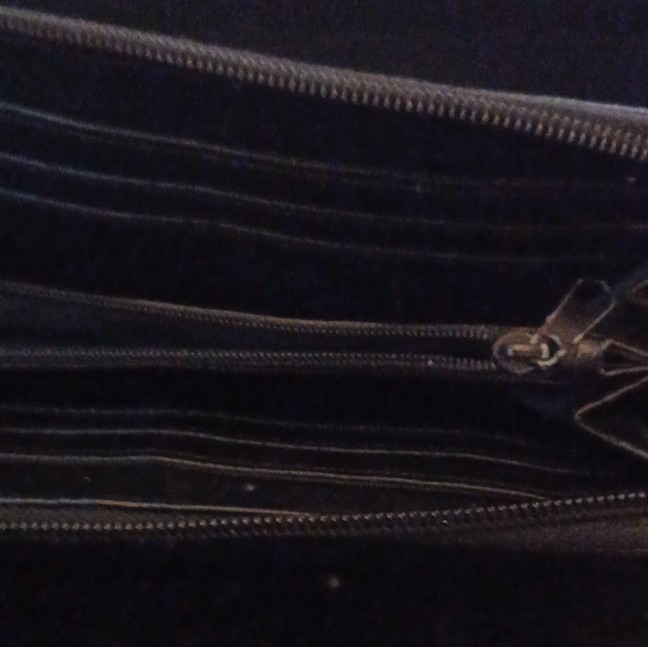 Black Solid Pattern Zip-Around Organizer Women's … - image 3