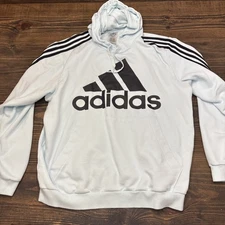 Adidas Essentials 3 Stripes Almost Blue Hoodie HL2302 Men’s Size XL
