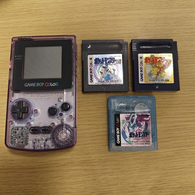 Nintendo Game Boy Color Clear Silver With 3 Games Included