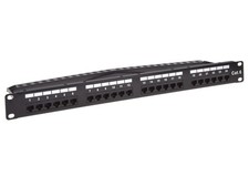 Monoprice 24-port Cat6 Unshielded UL Listed Patch Panel 1U 110/Dual IDC PoE TAA
