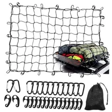  3' x 4' Cargo Net Stretches to 6' x 8', Heavy Duty Cargo Netting for Pickup 