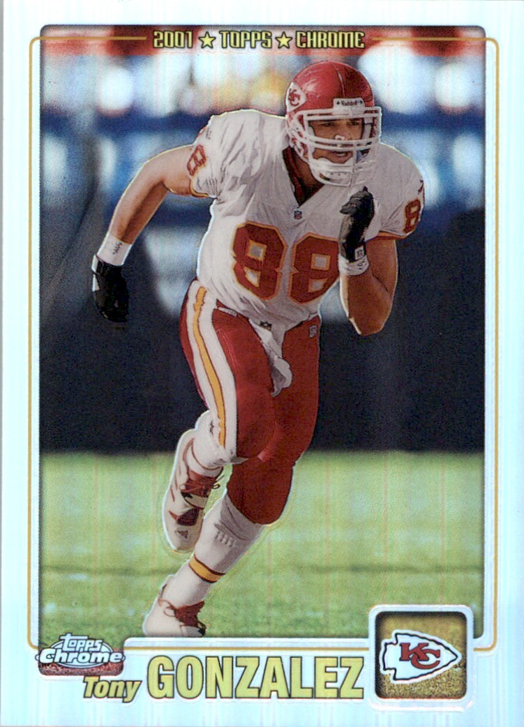 2001 Topps Chrome Refractors #150 Tony Gonzalez 365/999 Kansas City Chiefs