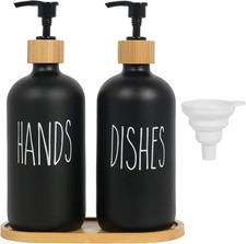 2Pcs Soap Dispenser Kitchen Hand & Dish Wash Dispenser Black Washing up Liquid D