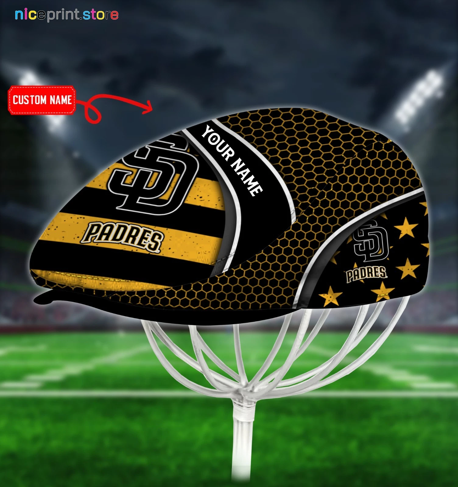 San Diego Baseball Team Padres Jeff Cap Driving Cap Flat Cap Golf Cap