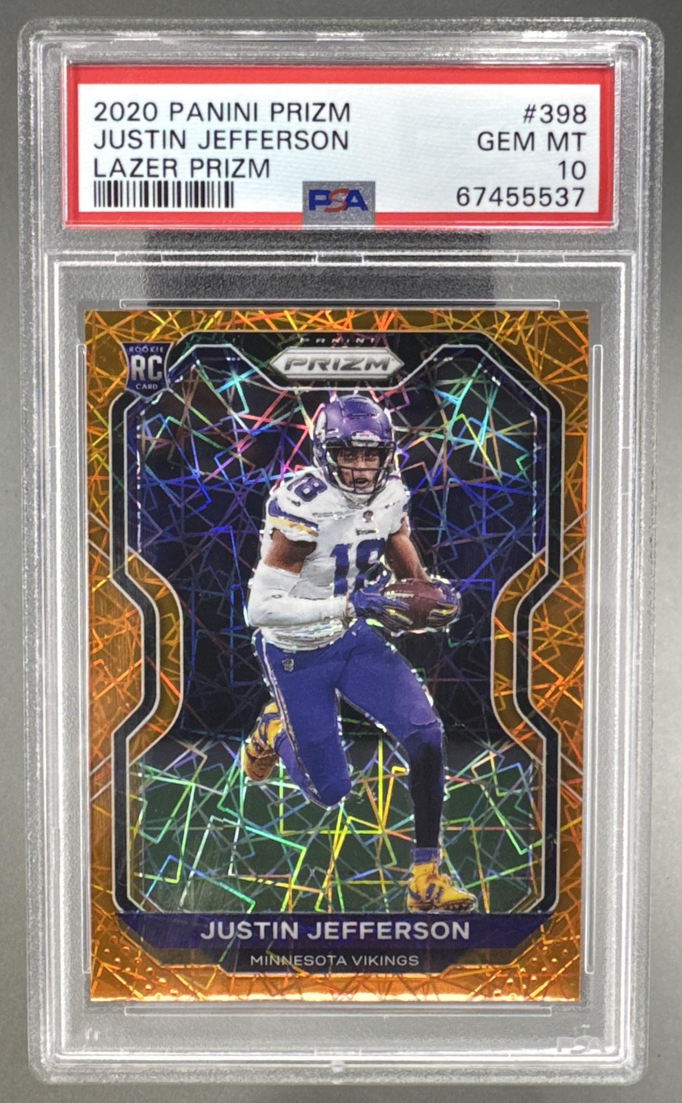 Justin Jefferson Panini Prizm #398 Lazer