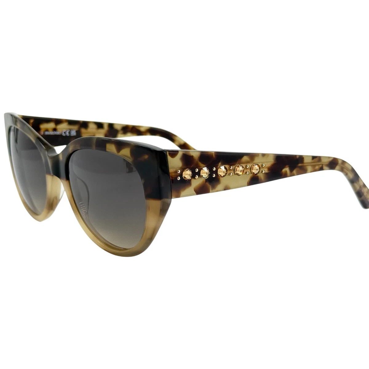Swarovski Sunglasses SK6017 100473 Tortoise Butterfly w/ Brown Lenses 56-17-140 Swarovski SK6017 clear , beige frame with gradient brown  main image 4