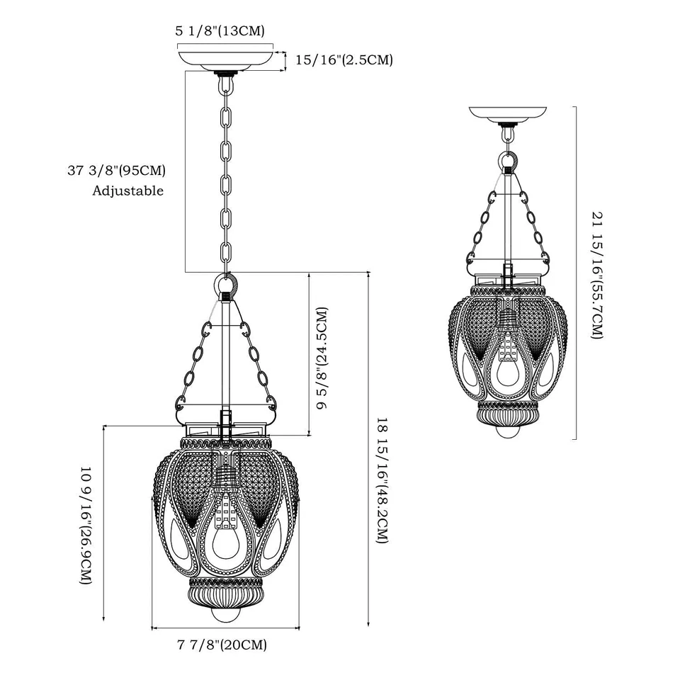 DSMJFU Lámpara Colgante de Techo de Vidrio Negro Isla de Cocina Iluminación Granja Vinta Foto 2 de 4