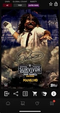 DIGITAL TOPPS WWE SLAM Mankind SURVIVOR SERIES SUPER RARE BLUE SIGNATURE Read
