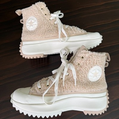 Size 8 Converse Run Star Hike Hi Sherpa Farro Women's Platform Sneakers A04258C
