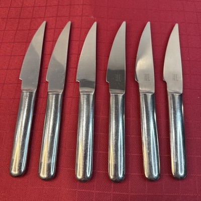 Set Of 6 BODUM Stainless SSteak Knives 8 3/4  Long Blade Is 4 3/8  Denmark
