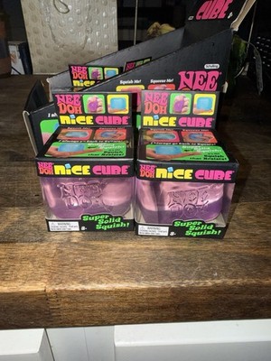 Nee Doh Nice Cube - Super Solid Squish! (Purple) - Sealed (Authentic) Lot of 2