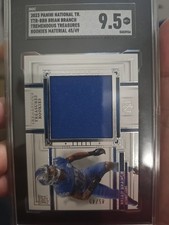 2023 Panini National Treasures Brian Branch Jersey Rookie Patch 45/49 SGC 9.5