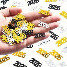 2026 New Years Confetti Cheer To 2026 Black Gold Silver Holiday Supplies