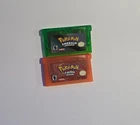 2pcs - Pokémon: Fire Red + Emerald Version GBA QUICK SHIPPING 2-4 Day Deliver