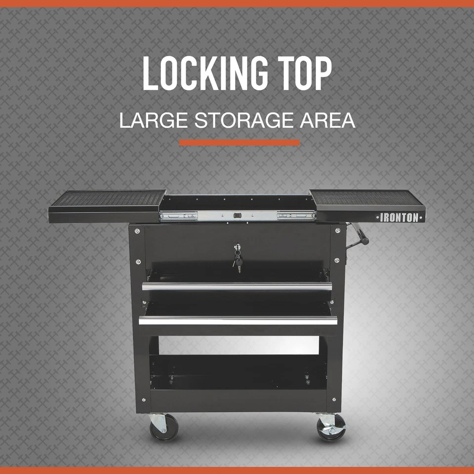 Carrinho de ferramentas Ironton 2 gavetas, 30-1/2 pol. L x 14-1/2 pol. L x 33 pol. A, 350 lb. Capacidade - Imagem 3 de 4